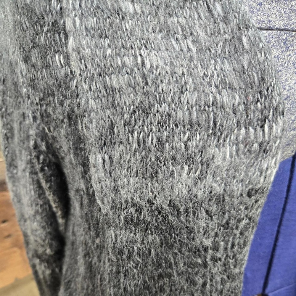 Womans Gray Black Marled Knit Cardigan XL - Picture 2 of 8